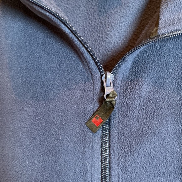 Woolrich Womens Fleece Vest Navy Blue Full Zip Pockets Size L - Picture 3 of 4
